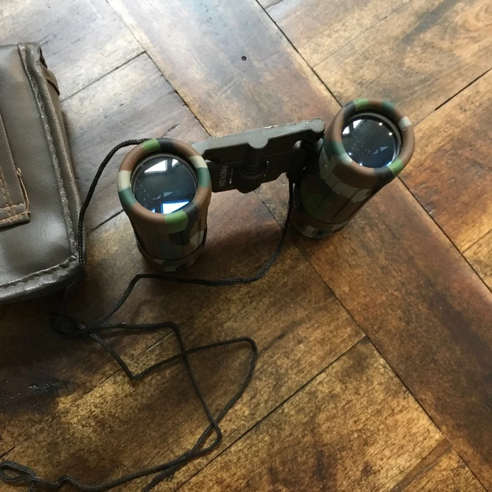 Sports Afield Camouflage Binoculars with Case Used Condition See Pictures